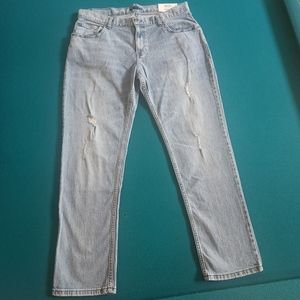 International Concepts Denim Blue Jeans Tapered Fit Ripped Stone Wash 34x32